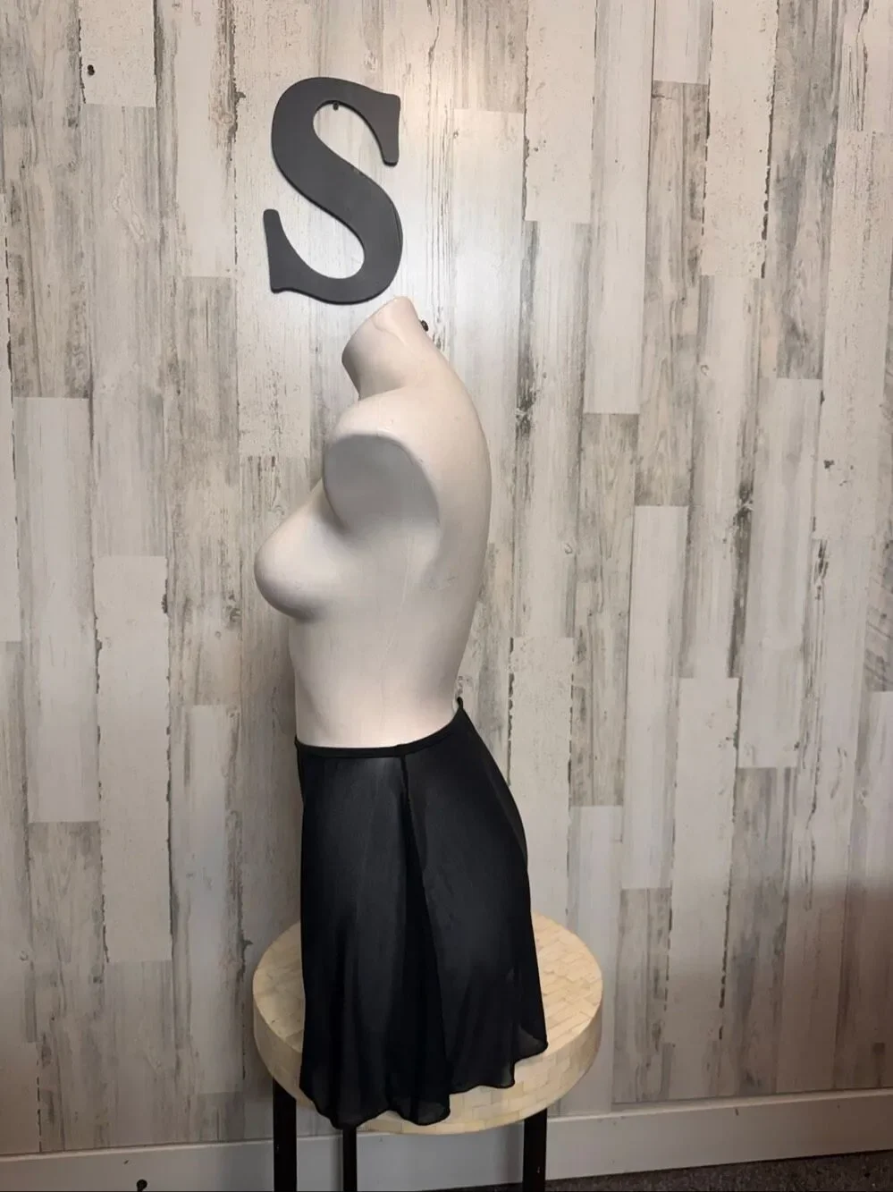 Sheer Mesh High Rise Mini Swim Skirt Cover Up Womens Small Solid Black